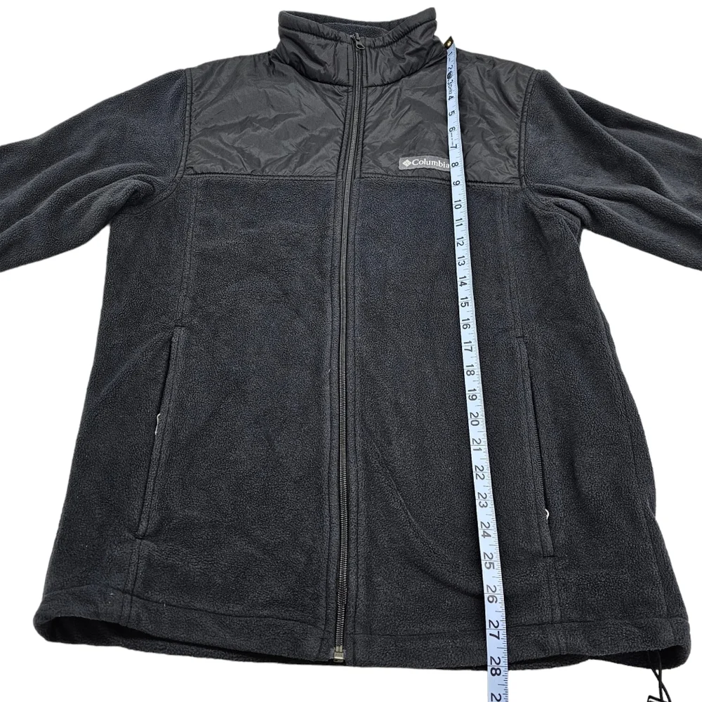 Columbia Fleece Jacket Men's Size Medium Full Zip Black Mount Grant Tech